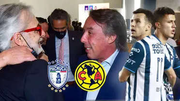Jesús Martínez y Emilio Azcárraga durante la Asamblea de dueños de la Liga MX