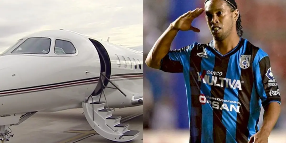 Jet privado a la izquierda y a la derecha Ronaldinho / El Futbolero 
