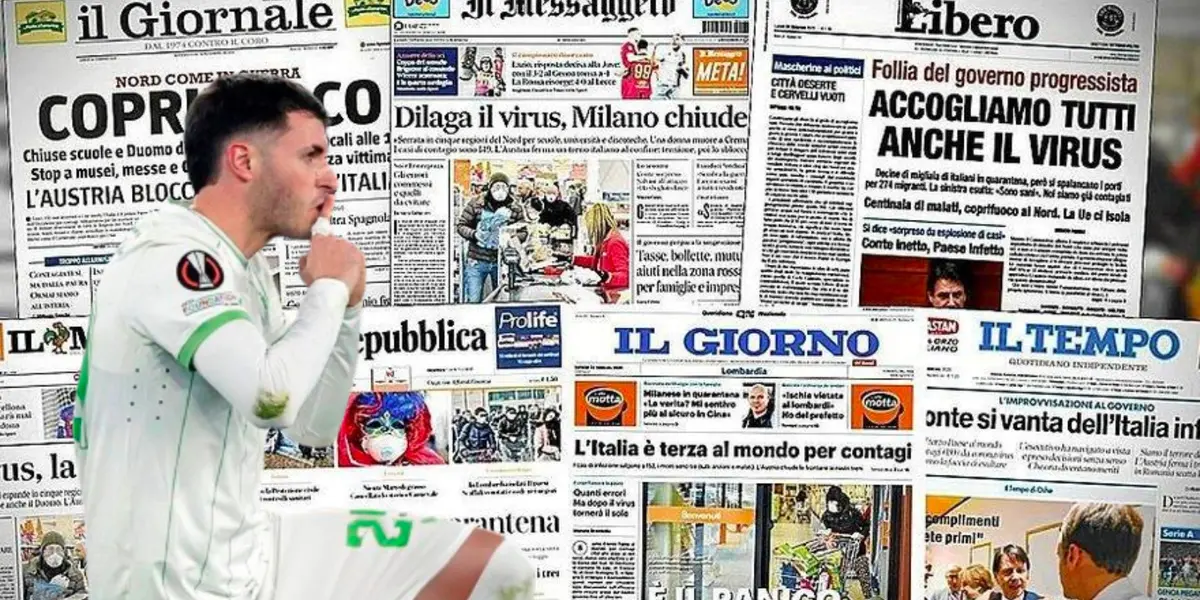 La reacción de la prensa italiana tras el gol de Santi Giménez ante la Roma