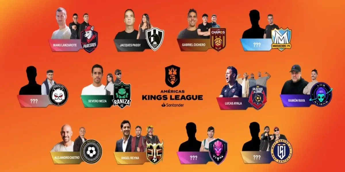 Los equipos y entrenadores de la Kings League