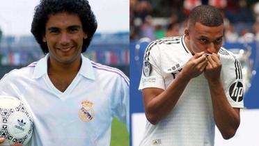 Mbappé y Hugo Sánchez presentados en el combinado del Real Madrid (Fuente: EFE) 