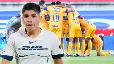 Piero Quispe durante el cotejo de Pumas UNAM ante Santos Laguna