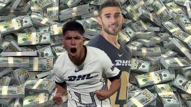 Piero Quispe y Eduardo Salvio en partido con Pumas/ Imagen: Marca