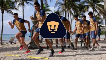 Pumas entrenando en Cancún