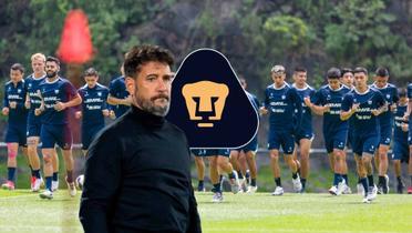 Pumas entrenando y Gustavo Lema / Foto: Pumas MX