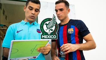 Rafael Márquez da instrucciones a jugador (Fuente: Barcelona) 