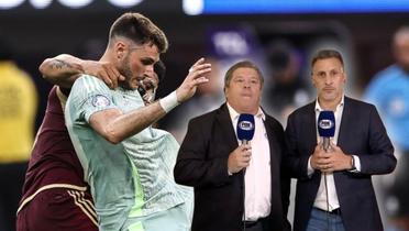 Santiago Giménez durante el cotejo entre México y Venezuela (Fuente: Getty Images)