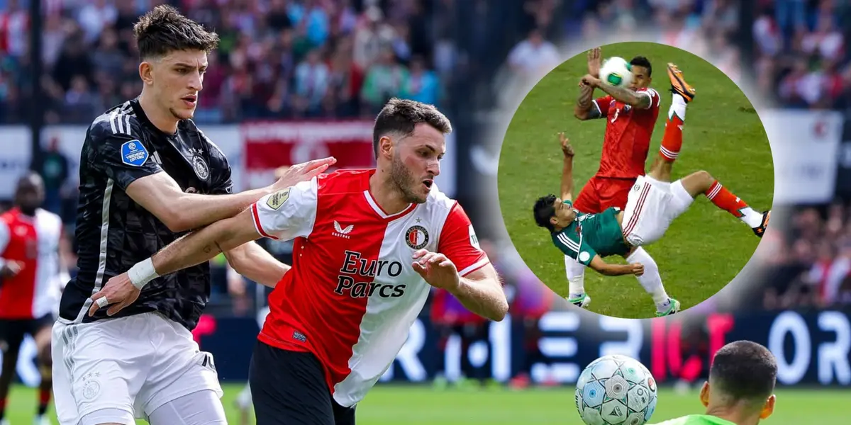 Santiago Giménez hizo una chilena desviada pero terminó en gol para Feyenoord