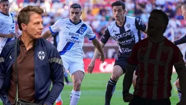 Tato Noriega, Iker Muniain y jugadores de Rayados vs Necaxa Foto: Marca