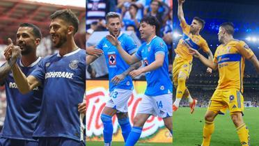 Toluca, Cruz Azul y Tigres, líderes de la tabla general. | Foto: X oficial de los equipos