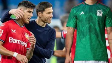 Xavi Alonso y Piero Hincapié durante el partido del Bayer Leverkusen / Foto: Milenio