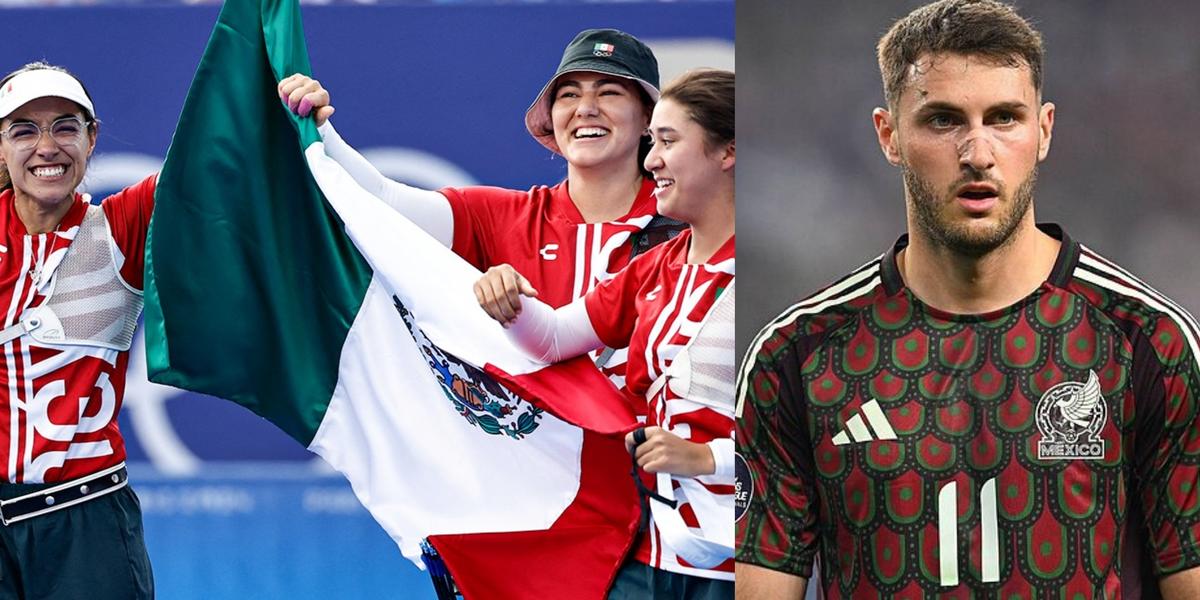 Alejandra Valencia, Ángela Ruiz y Ana Paula Vázquez celebran. Giménez fallando gol (Fuente. Marca Claro y Mexsports) 