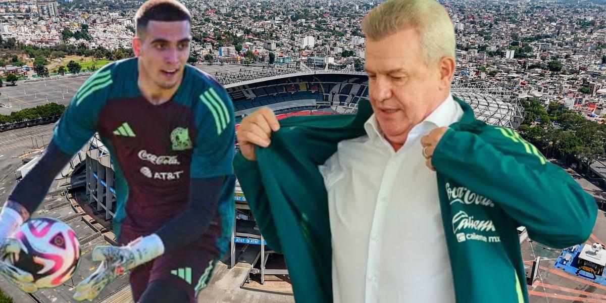 Alex Padilla y Javier Aguirre, al fondo el Estadio Azteca (Foto: GettyImages)