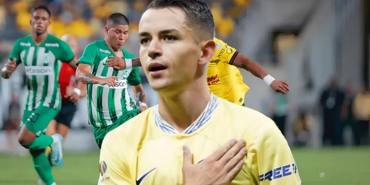 Álvaro Fidalgo y al fondo jugadores del Atlético Nacional y Club América (Foto: GettyImages)