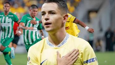 Álvaro Fidalgo y al fondo jugadores del Atlético Nacional y Club América (Foto: GettyImages)