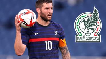 André Gignac con la playera de la selección de Francia (foto: Azteca)