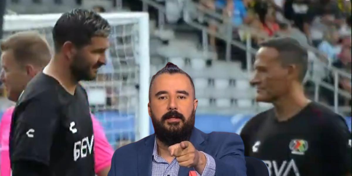 Captura del momento en el que Gignac no saluda a Luis Hernández (Fuente TUDN) 