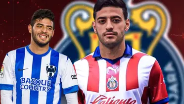 Carlos Vela con las playeras de Rayados y Chivas