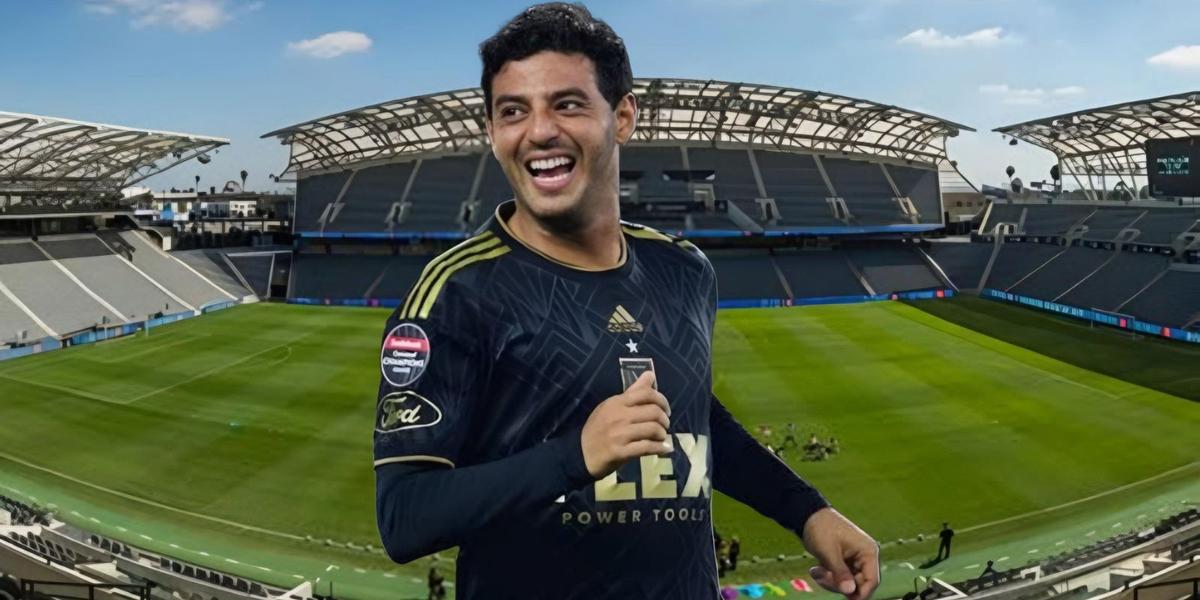 Carlos Vela y al fondo el BMO Stadium (Foto: GettyImages)