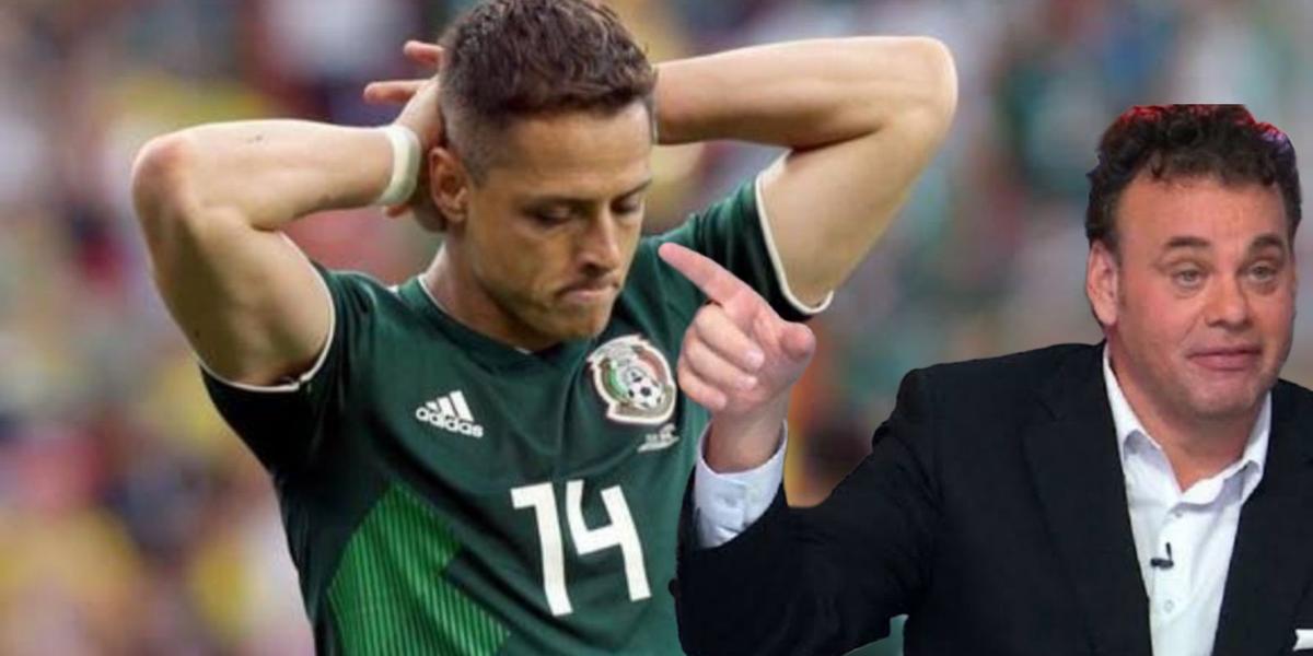 Chicharito Hernández y a lado David Faitelson (Foto: Imago7)