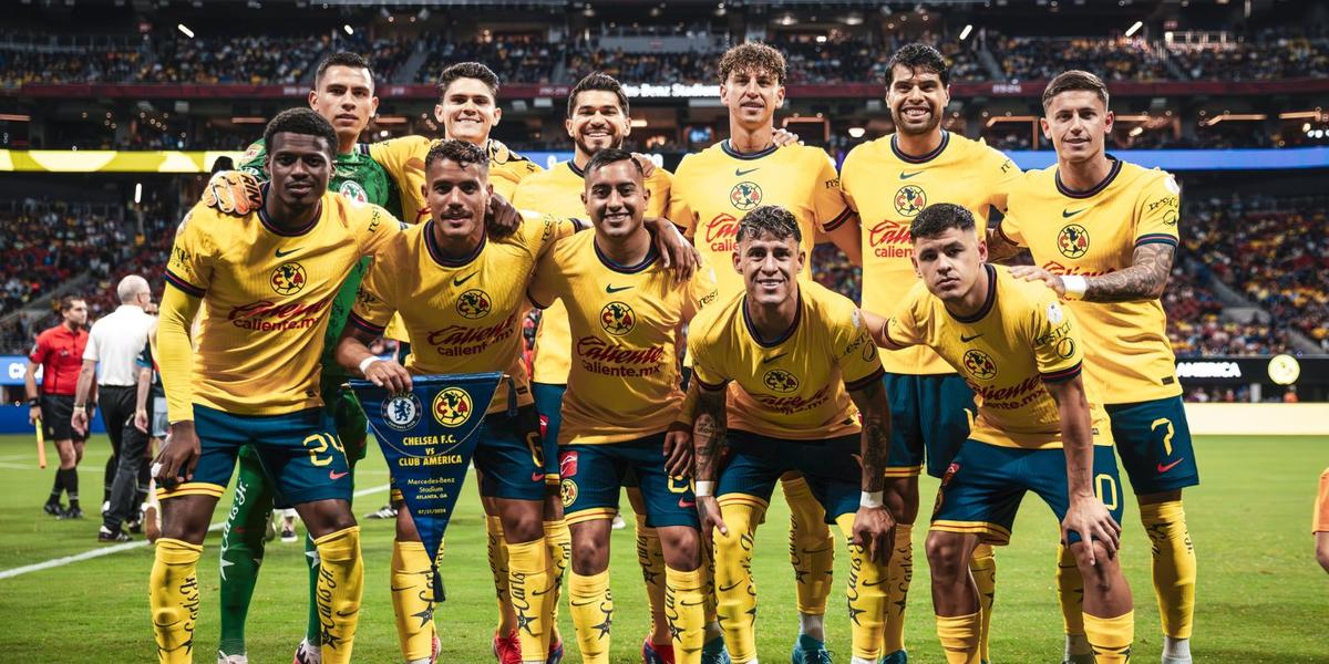 Club América en el partido vs el Chelsea (Foto: X @ClubAmerica)