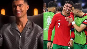 Cristiano Ronaldo en un video de su canal de YouTube y del otro lado llorando tras fallar el penal (Foto: GettyImages)