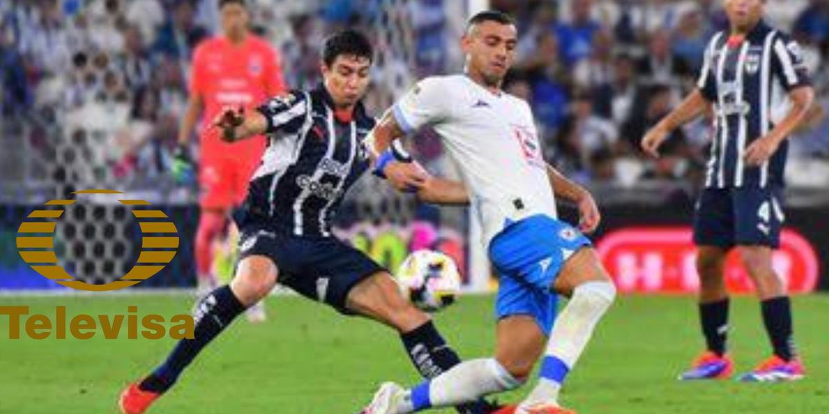 Cruz Azul vs Monterrey con el logo de Televisa