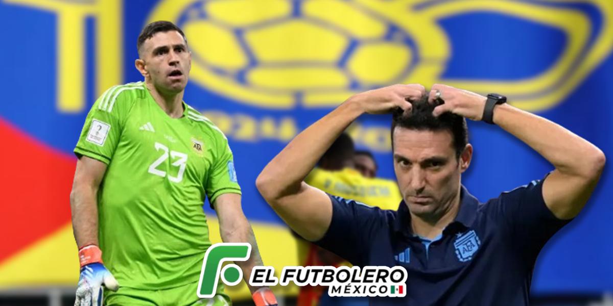 Dibu Martínez y Scaloni reaccionaron a derrota ante Colombia (Foto: Goal.com y Diario uno)