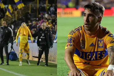 Fernando Gorriarán, fichaje estrella de los Tigres se lesiona en el clásico regio vs Rayados de Monterrey.