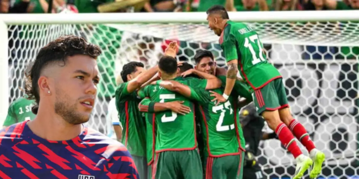 Festejo de la Selección Mexicana durante el cotejo ante Honduras por la Nations League 2023