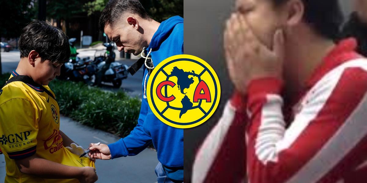 Foto: X del América y captura de pantalla / Álvaro Fidalgo y el 'Gonzalo'.