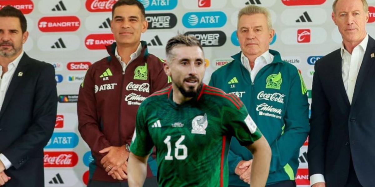 Héctor Herrera y al fondo Rafa Márquez y Javier Aguirre (Foto: GettyImages)