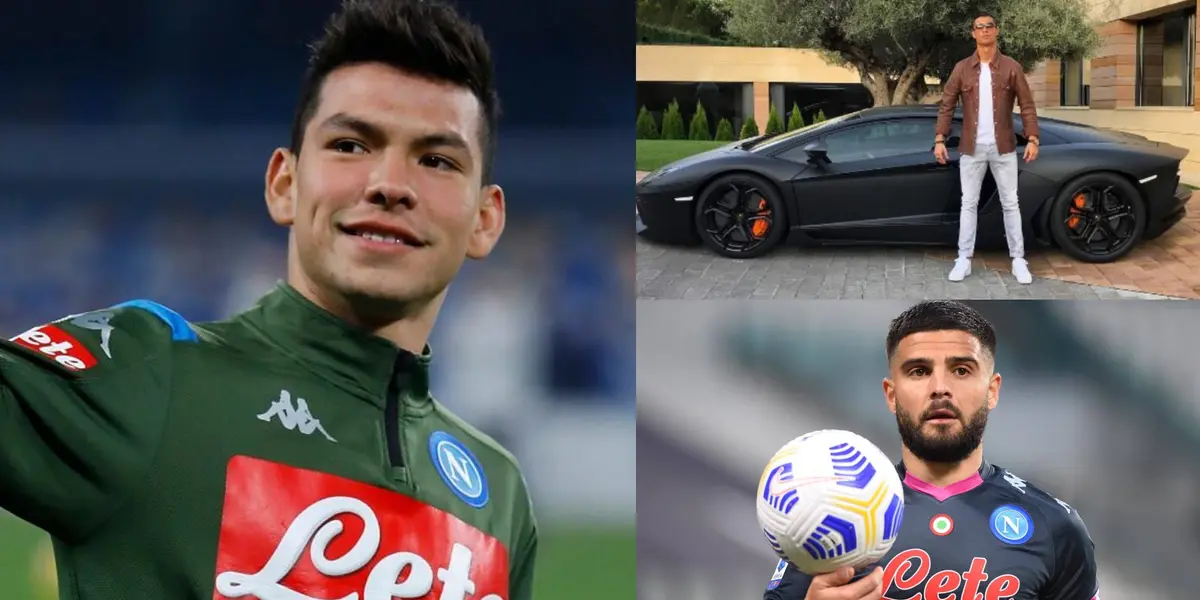 Hirving Lozano maneja un coche Mercedes Benz de 57 mil euros. Insigne se da un lujo que llega a los 350 mil euros. 