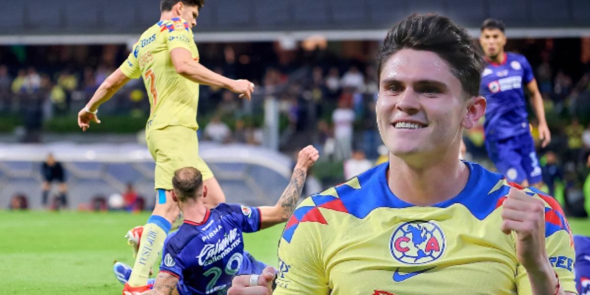 Israel Reyes durante el partido entre América y Cruz Azul