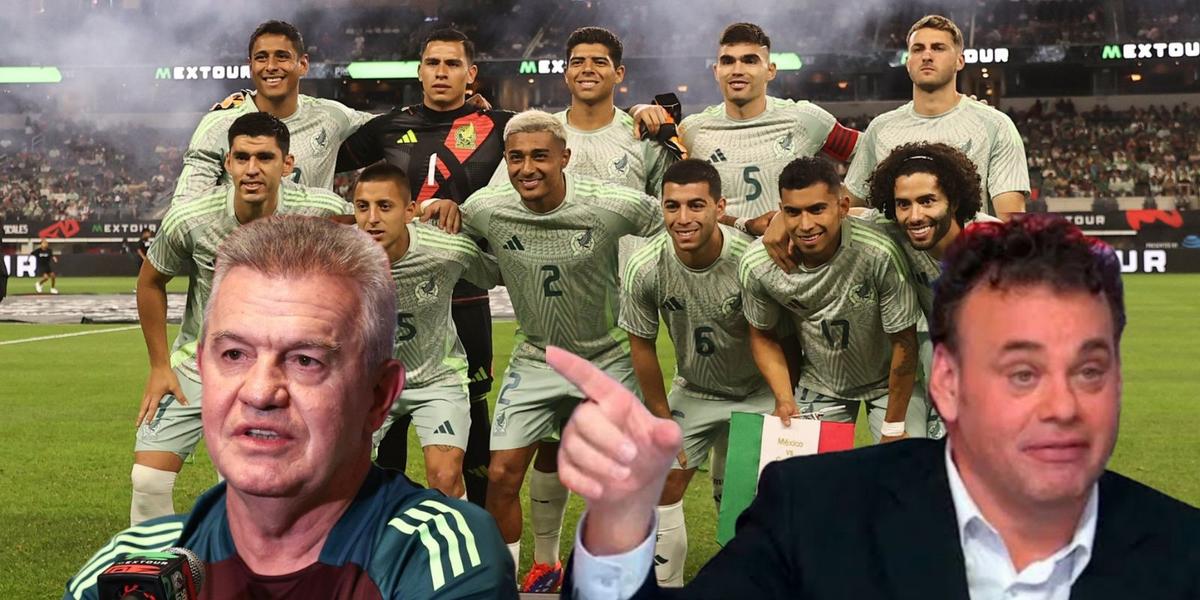 Javier Aguirre, David Faitelson y al fondo la Selección Mexicana (Foto: GettyImages)