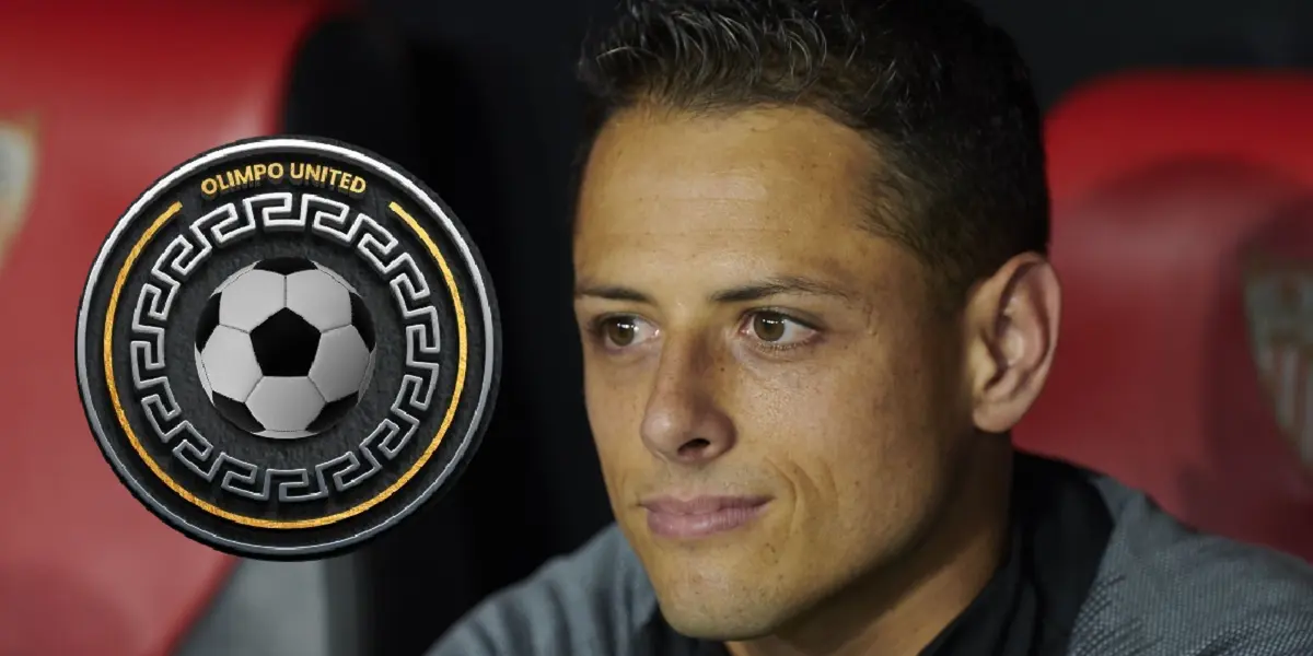 Javier Hernández durante la presentación del Olimpo United