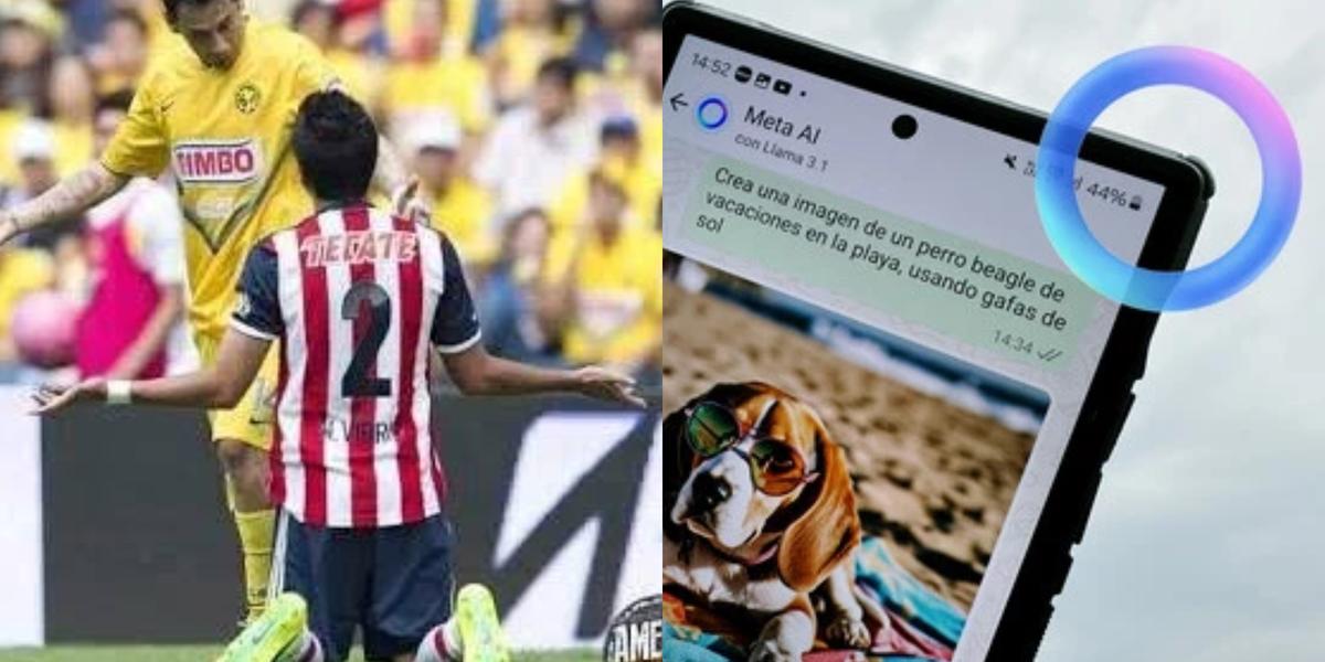 Jugador de Chivas de rodillas en el estadio Azteca (Fuente: América Monumental) 