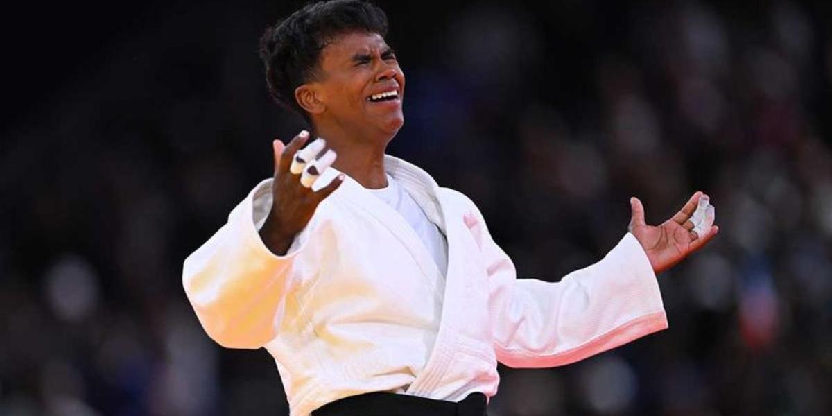 La emoción de Prisca Awiti por llegar a la final de judo. (Cortesía: Mexsports)