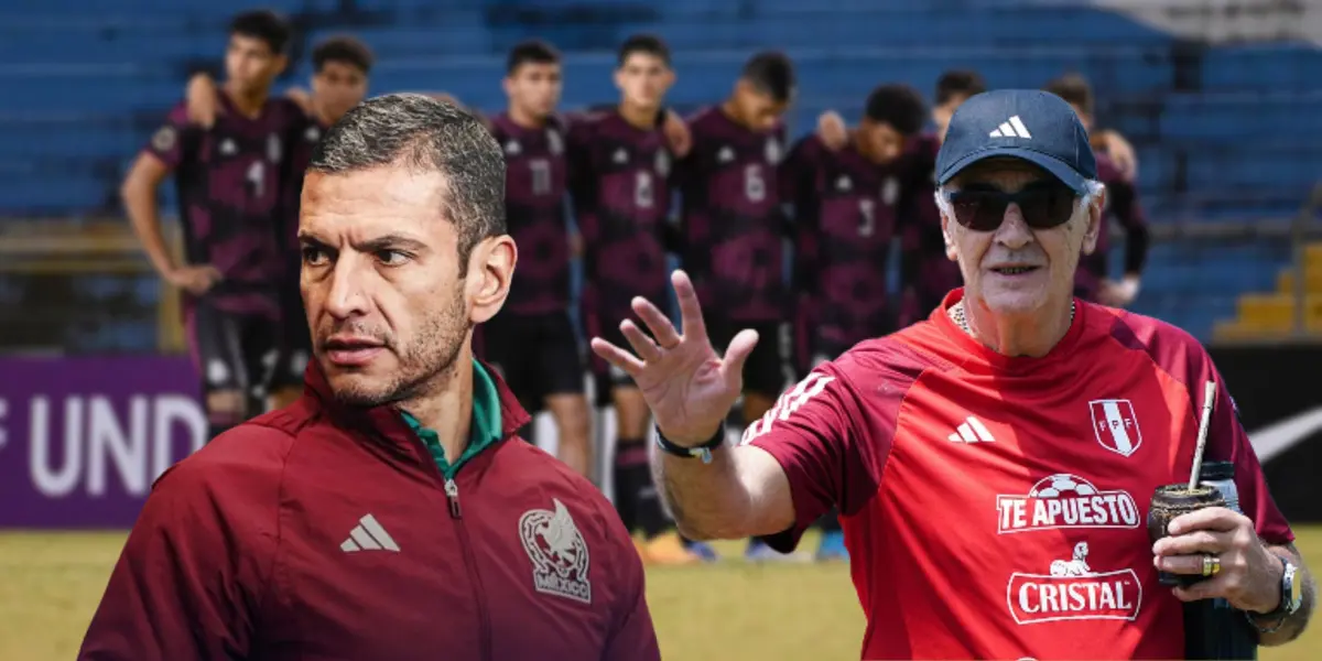 Los entrenadores Jaime Lozano y Jorge Fossati dirigiendo en sus respectivas selecciones: México y Perú