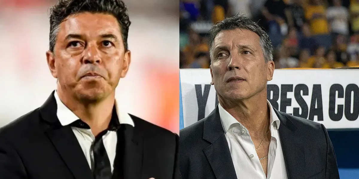 Marcelo Gallardo a la izquierda y Robert Dante Siboldi a la derecha / Imago 7 y Olé 