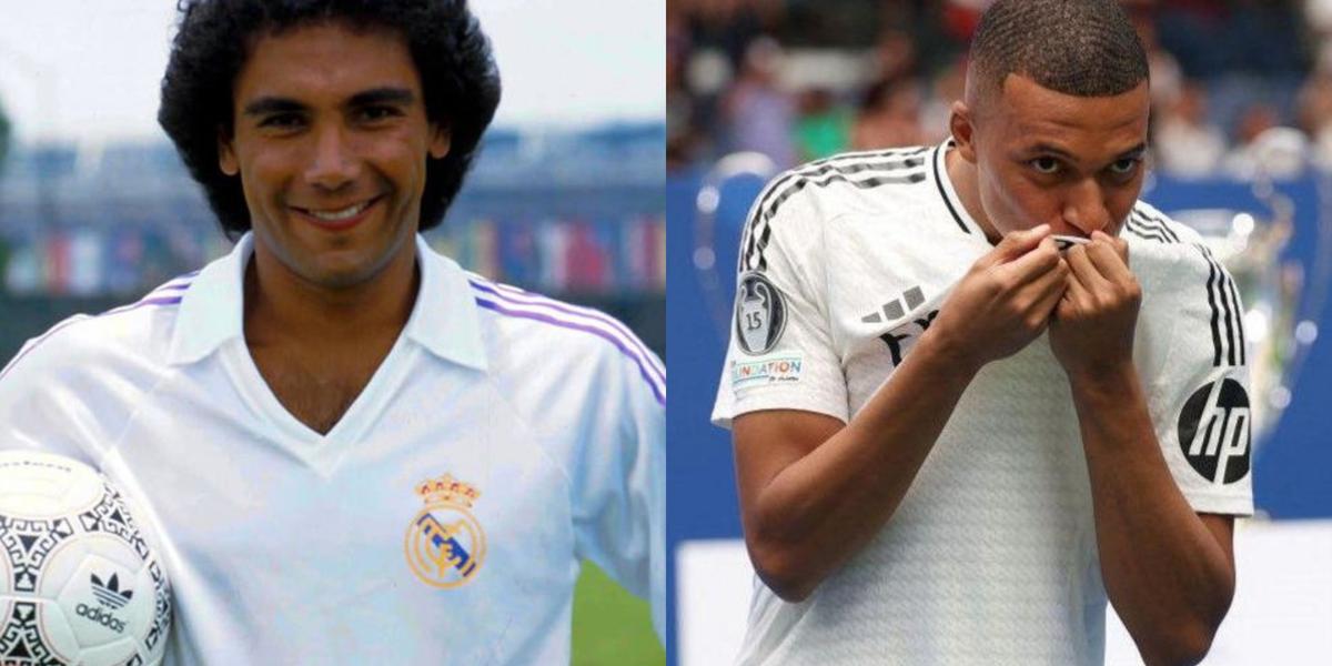 Mbappé y Hugo Sánchez presentados en el combinado del Real Madrid (Fuente: EFE) 