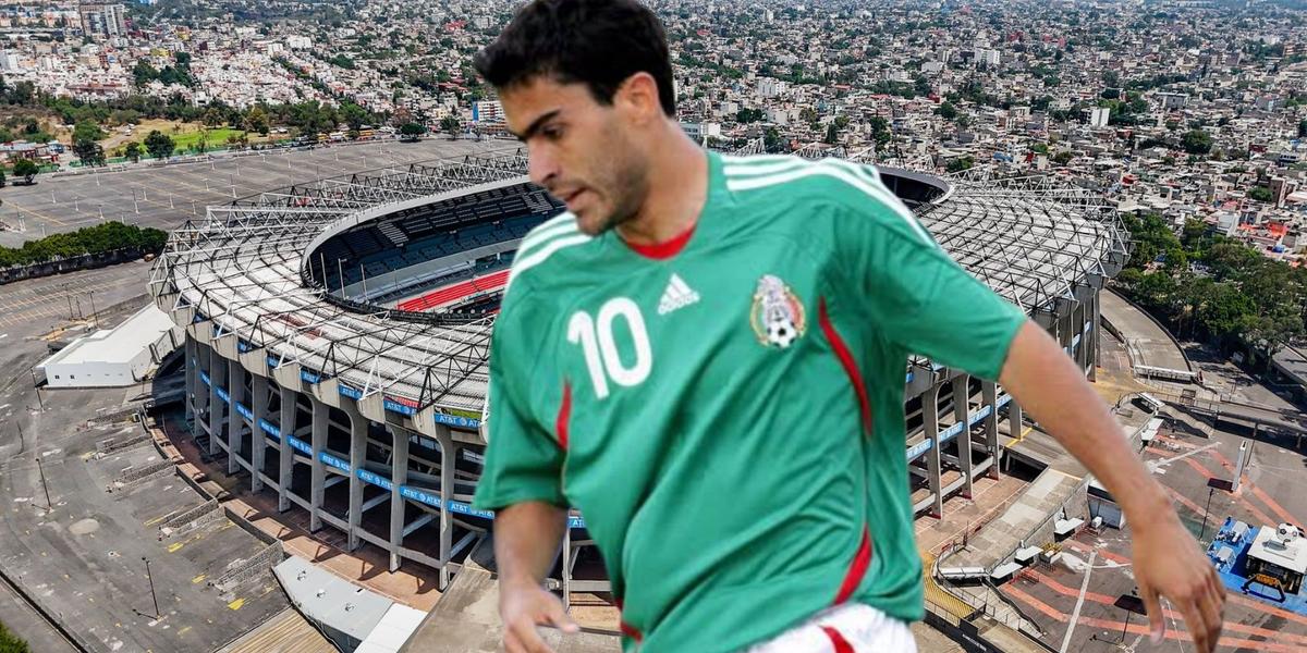 Nery Castillo y al fondo el Estadio Azteca (Foto: Imago7)