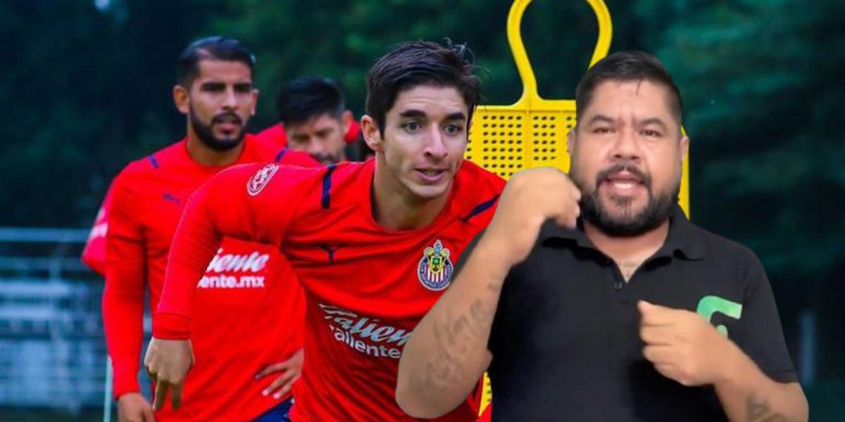 Práctica de Chivas de Guadalajara, con el Cone Brizuela corriendo (Fuente: Chivas) 