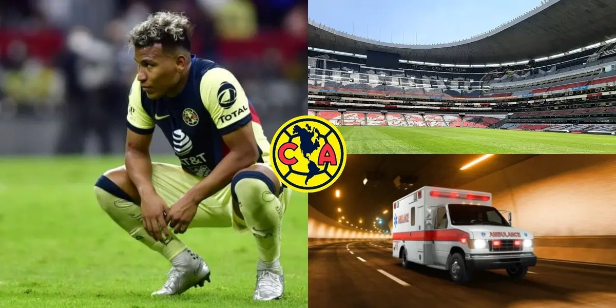 Roger Martínez tuvo que ser asistido para poder salir del Azteca después del América vs Atlas