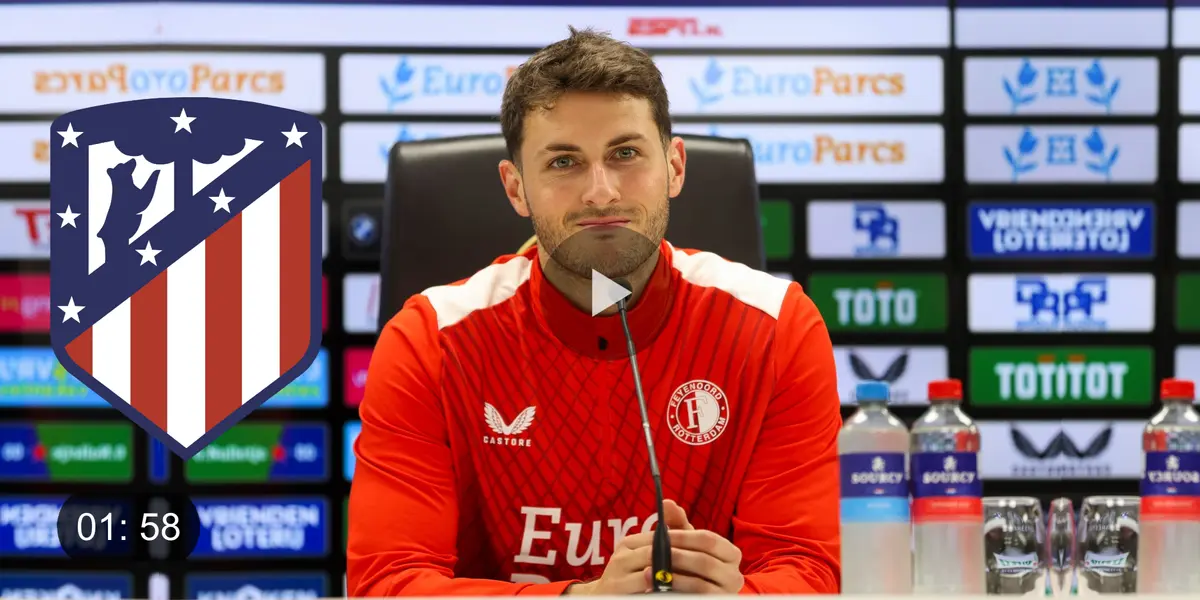 Santiago Giménez en conferencia de prensa previo al duelo entre Feyenoord ante Atlético de Madrid