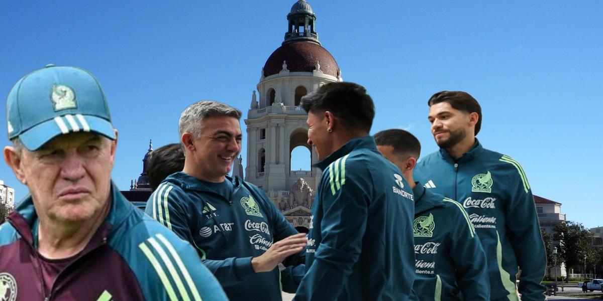 Selección Mexicana y al fondo la ciudad de Pasadena (Foto: X @miseleccionmx)