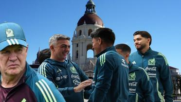 Selección Mexicana y al fondo la ciudad de Pasadena (Foto: X @miseleccionmx)