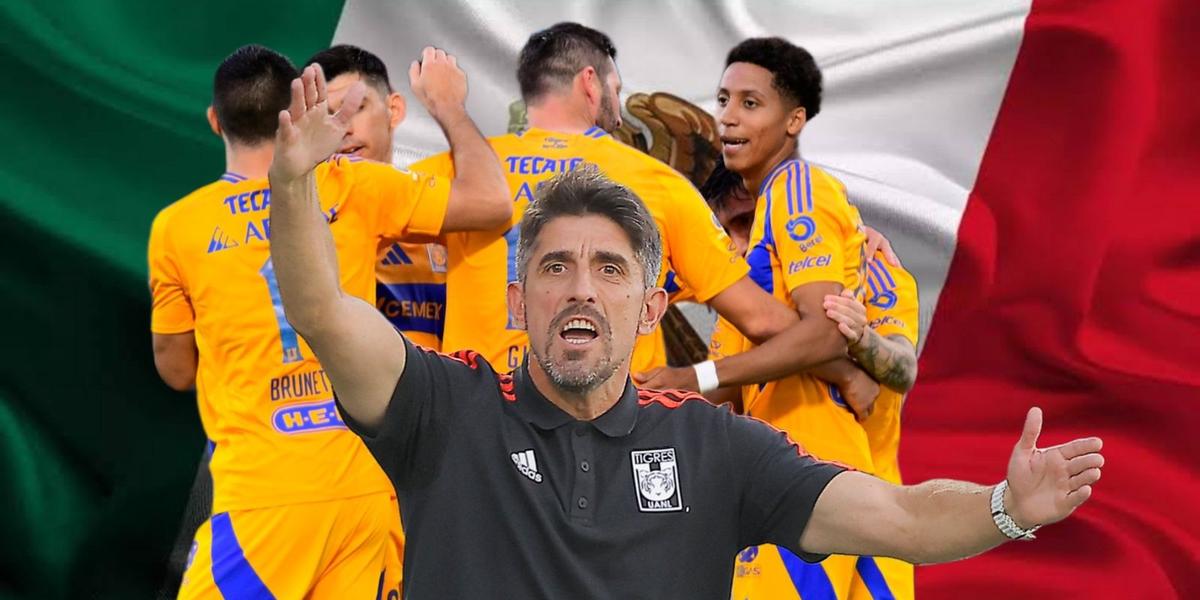 Veljko Paunović y al fondo los jugadores de Tigres (Foto: GettyImages)